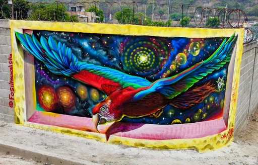 Mural en San Miguel Arcángel en Amarateca